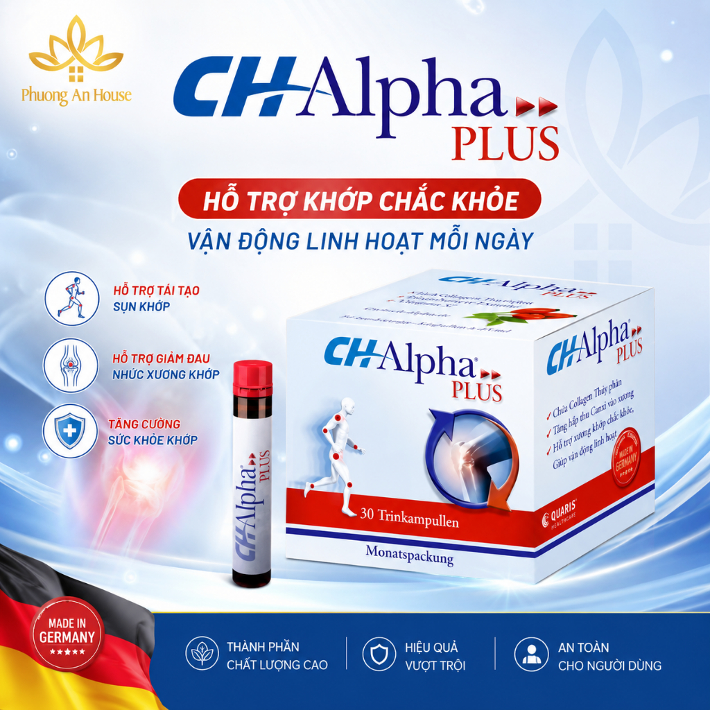 Collagen hỗ trợ khớp hoạt động hiệu quả Quiris CH-Alpha PLUS 30 Trinkampullen
