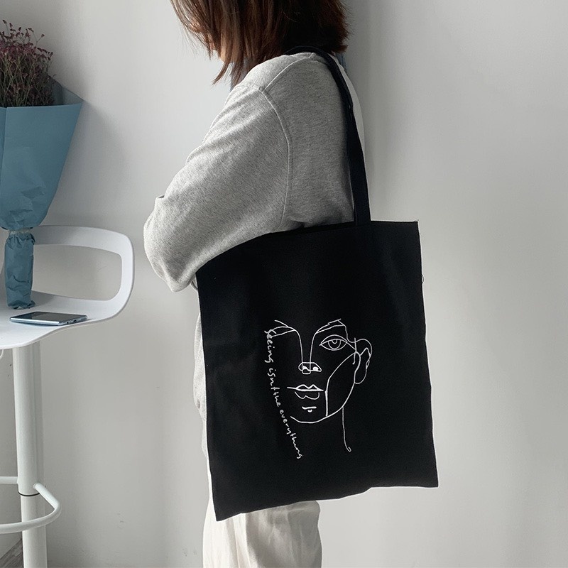 Túi tote có khóa nhiều hình dễ thương túi vải tote dày dặn canvas tote thời trang hot trend 35x40cm tota0327