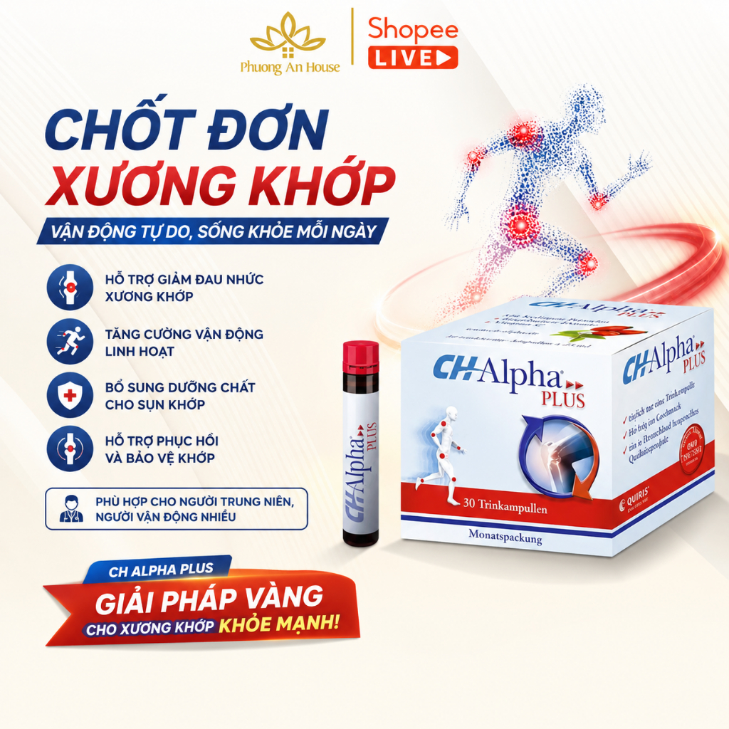 Collagen hỗ trợ khớp hoạt động hiệu quả Quiris CH-Alpha PLUS 30 Trinkampullen