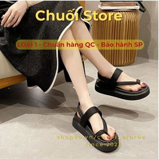 Dép quai hậu nữ da PU tổng hợp dệt vải đế cao su nhẹ nhàng tinh tế cao cấp dễ đi