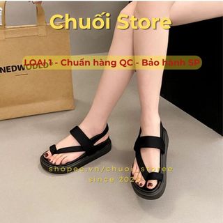 Dép quai hậu nữ da PU tổng hợp dệt vải đế cao su nhẹ nhàng tinh tế cao cấp dễ đi