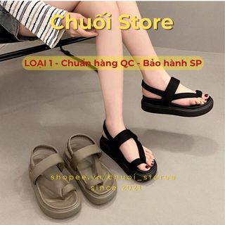 Dép quai hậu nữ da PU tổng hợp dệt vải đế cao su nhẹ nhàng tinh tế cao cấp dễ đi