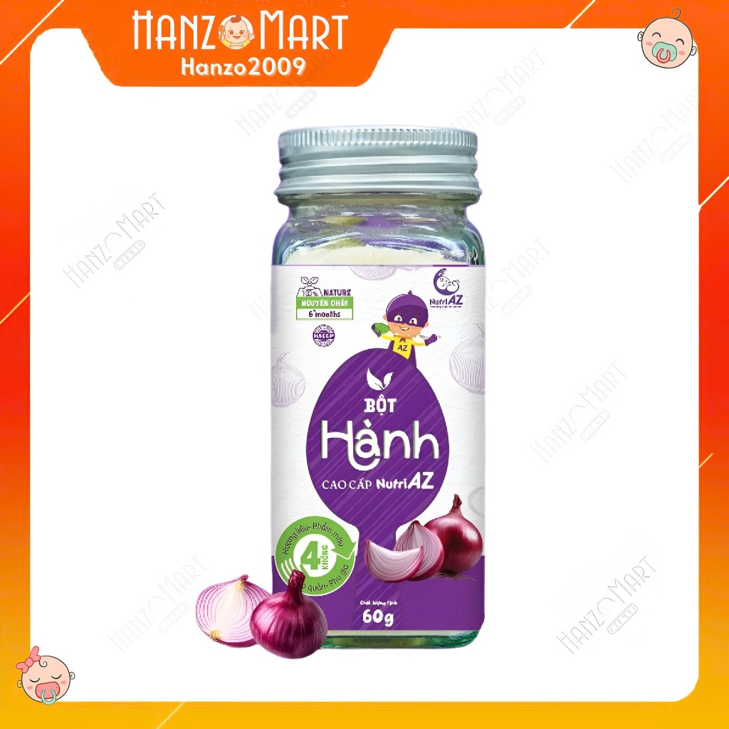 Gia Vị Ăn Dặm Cho Bé NutriAZ, Bột Hành Bột Tỏi  An Toàn Cho Bé Từ 6 Tháng Tuổi