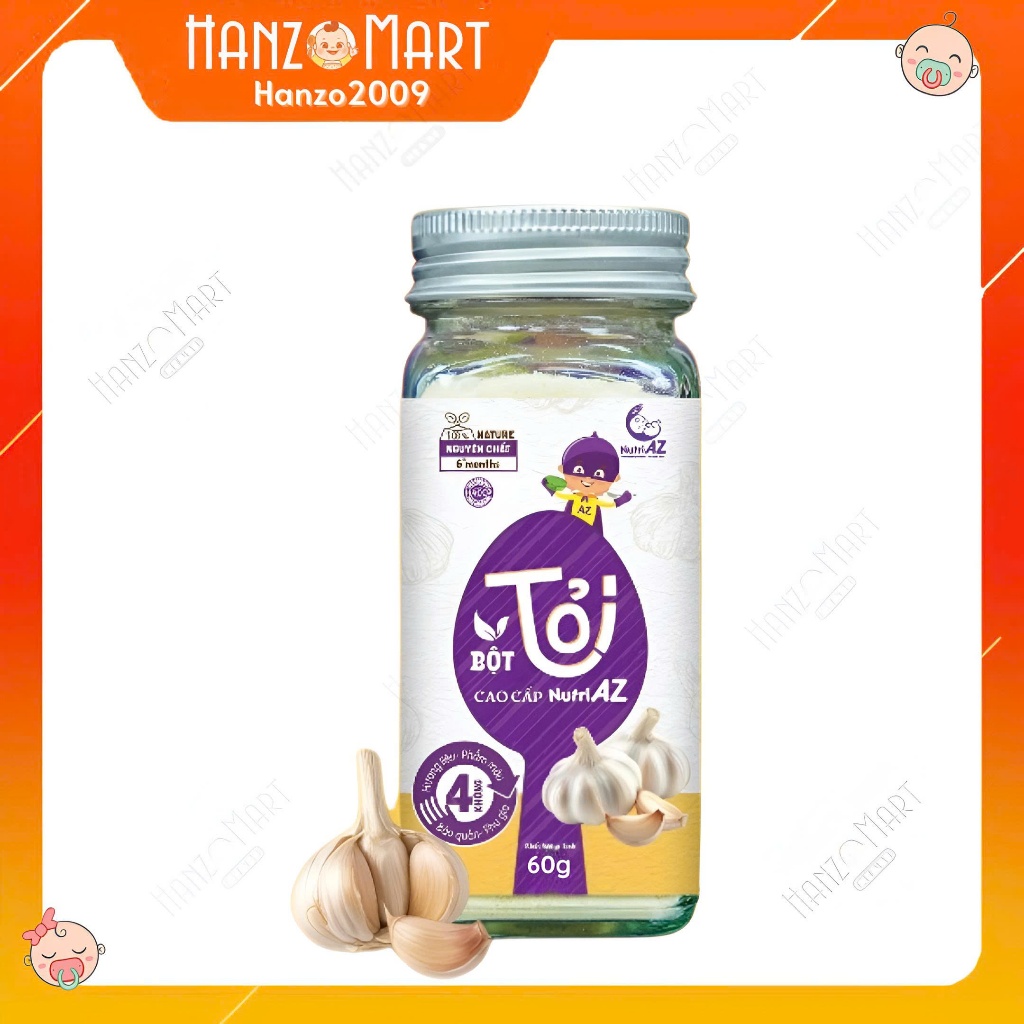 Gia Vị Ăn Dặm Cho Bé NutriAZ, Bột Hành Bột Tỏi  An Toàn Cho Bé Từ 6 Tháng Tuổi