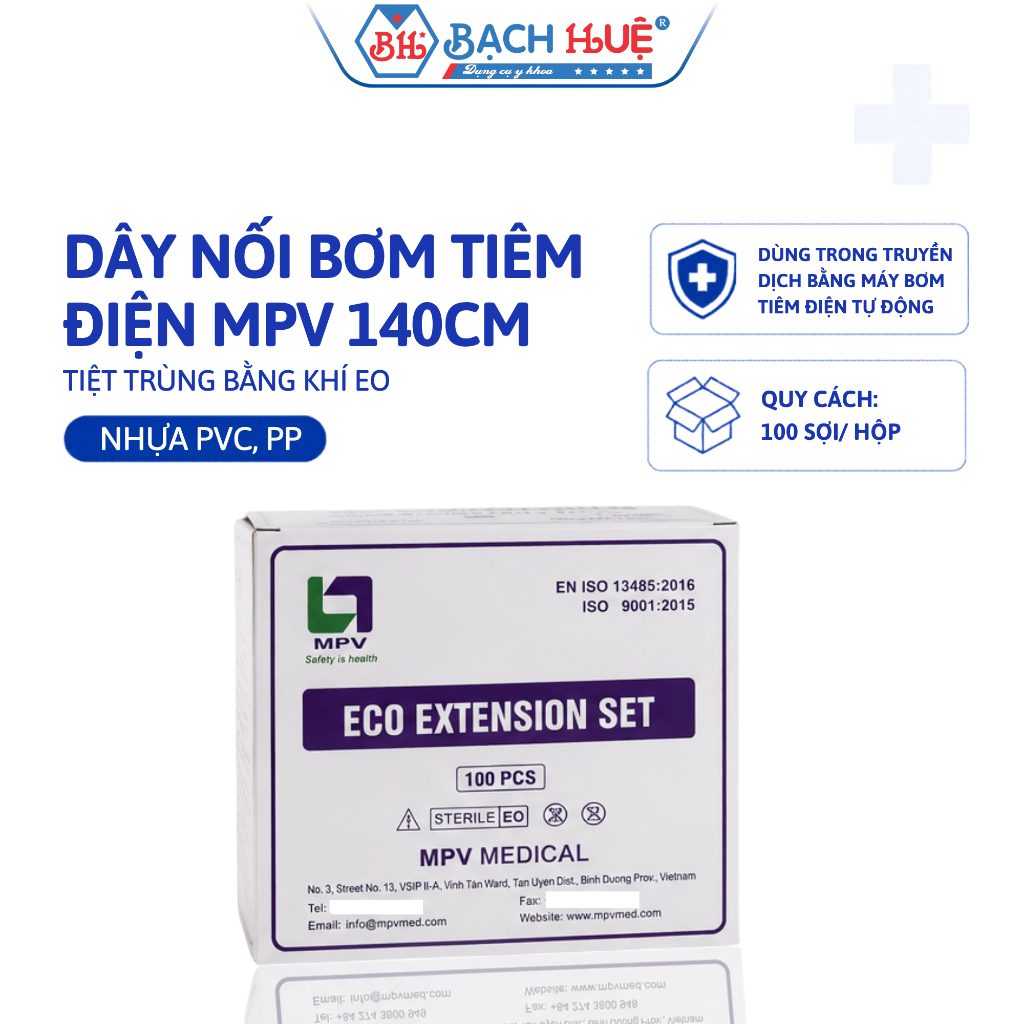 Hộp 100 Sợi Dây Nối Bơm Tiêm Điện MPV 140cm–Dây Nối Máy Truyền Dịch Cao Cấp Vô Trùng Tiêu Chuẩn Y Tế
