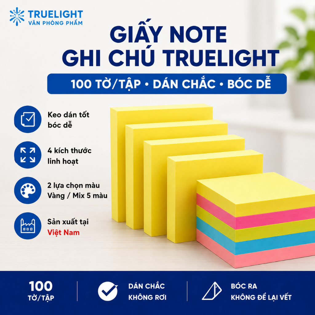 Tập giấy note (màu vàng)