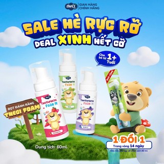 Bọt Tập Đánh Răng Cho Bé Theci Foam 60ml Ngừa Sâu Răng Bảo Vệ Men Răng Sữa Giảm Mảng Bám An Toàn Cho Bé Từ 1 tuổi