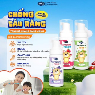 Bọt Tập Đánh Răng Cho Bé Theci Foam 60ml Ngừa Sâu Răng Bảo Vệ Men Răng Sữa Giảm Mảng Bám An Toàn Cho Bé Từ 1 tuổi