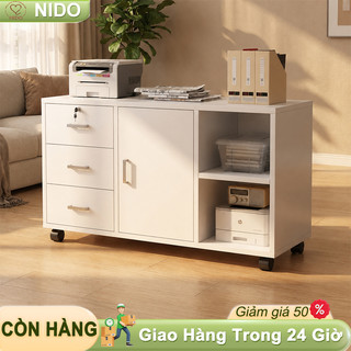 Tủ hồ sơ văn phòng trắng hiện đại để gầm bàn Có khóa và chìa Có bánh xe 360 độ dễ di chuyển 𝐍𝐈𝐃𝐎