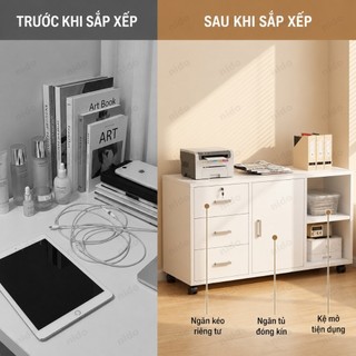 Tủ hồ sơ văn phòng trắng hiện đại để gầm bàn Có khóa và chìa Có bánh xe 360 độ dễ di chuyển 𝐍𝐈𝐃𝐎