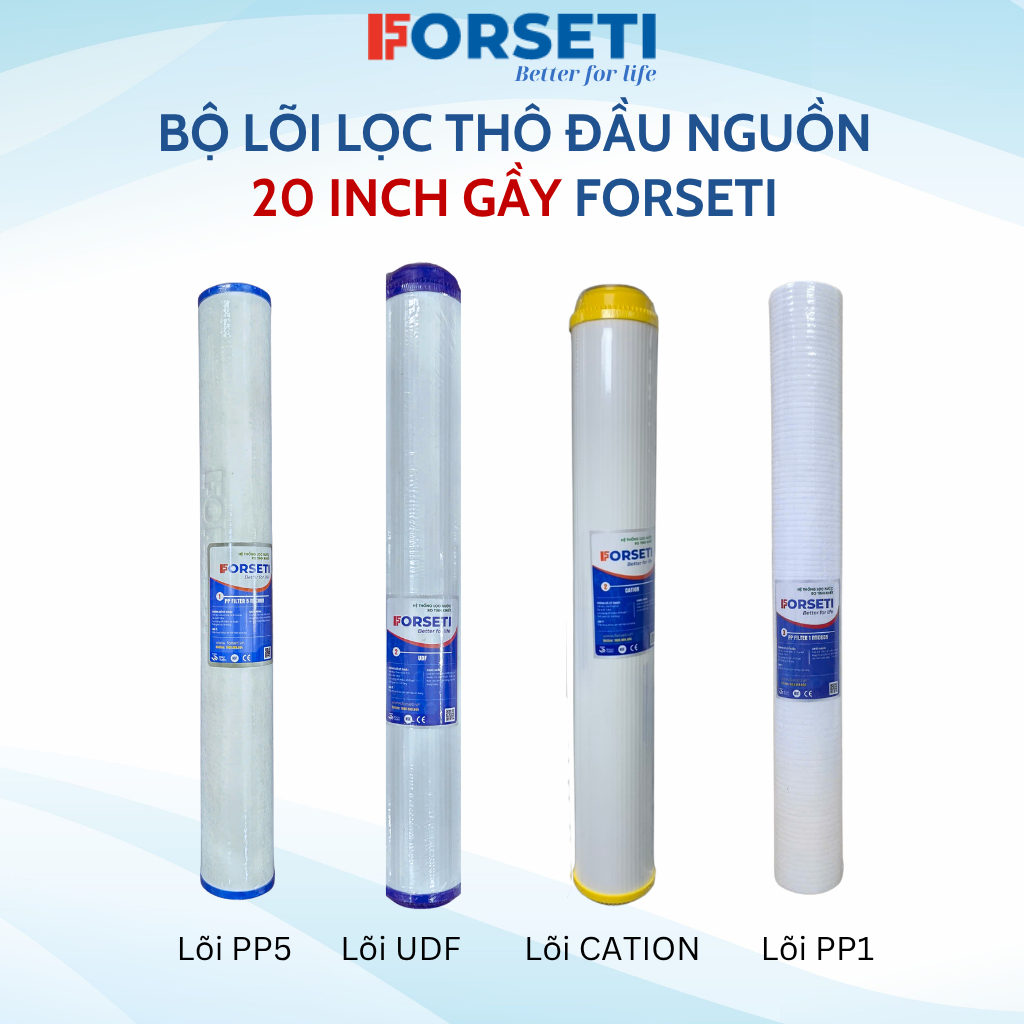 Combo 3 lõi lọc 20 inch cho nguồn lọc nước đầu nguồn