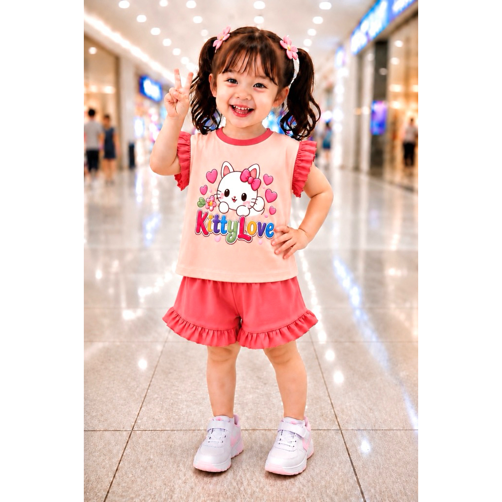 Bộ Đùi bé gái vải cotton 100% cho bé 8-20kg ( tặng kèm 10cái  khẩu trang )