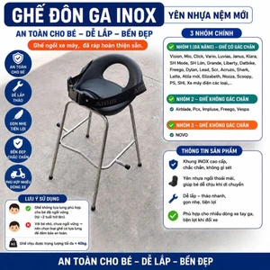 GHẾ ĐÔN GA INOX YÊN NỆM NHỰA – AN TOÀN CHO BÉ, DỄ LẮP, BỀN ĐẸP