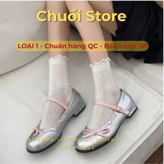 Giày bệt nữ da PU tổng hợp dệt vải đế cao su tiểu thư sang chảnh dễ đi thuận tiện
