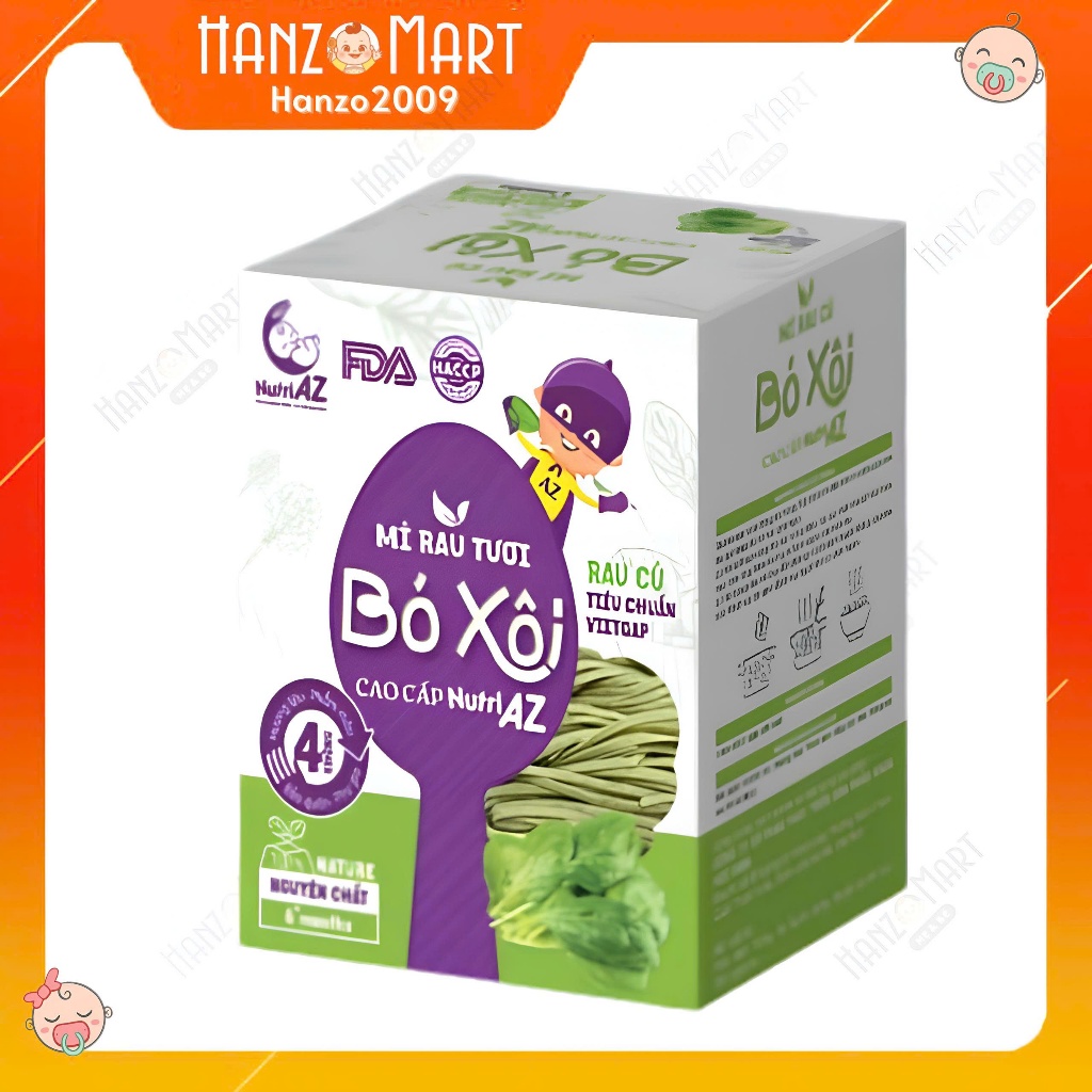 Mì Ăn Dặm Rau Củ Cao Cấp NutriAZ Cho Bé Ăn Dặm Từ 6 Tháng Bổ Sung Vitamin, Canxi Và Chất Xơ - hanzo2009