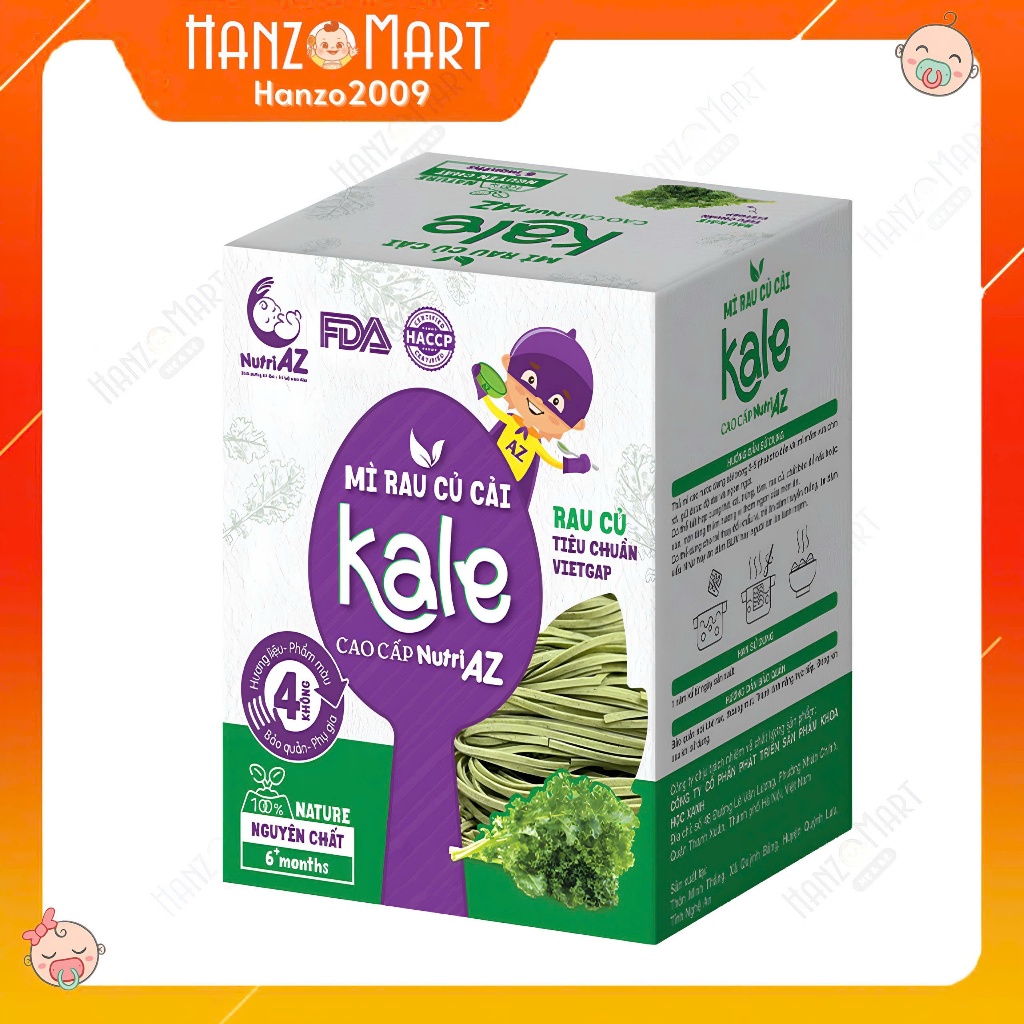 Mì Ăn Dặm Rau Củ Cao Cấp NutriAZ Cho Bé Ăn Dặm Từ 6 Tháng Bổ Sung Vitamin, Canxi Và Chất Xơ - hanzo2009