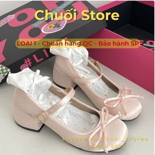 Giày lolita nữ da PU tổng hợp dệt vải đế cao su dễ mang thuận tiện dễ đi nhẹ nhàng