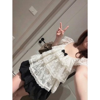 Áo babydoll ren tầng Loại 1 thiết kế nơ ngực bánh bèo siêu xinh
