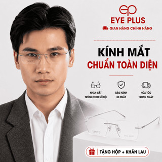 Gọng Kính Khoan Đa Giác 10243 Eye Plus Titanium Nhẹ Êm Thiết Kế Hiện Đại Thời Trang Unisex