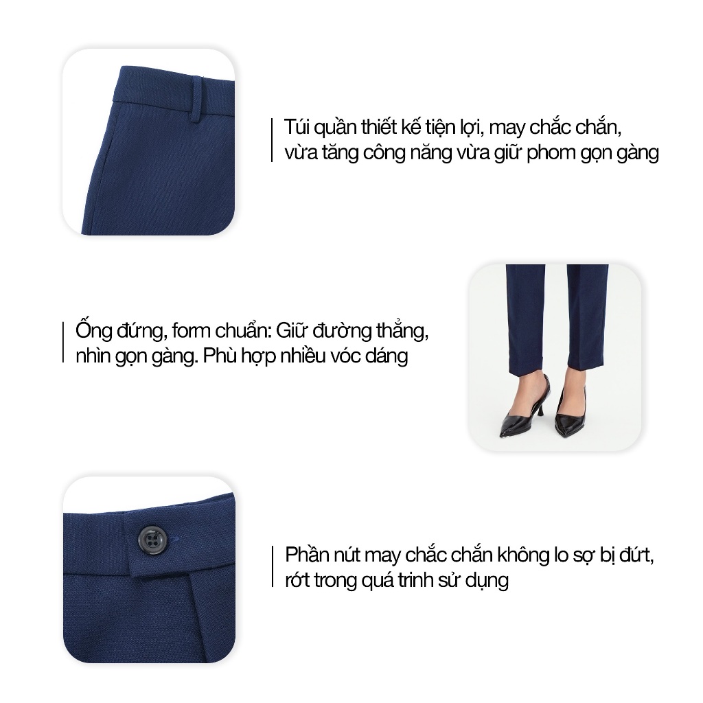 Quần Tây Baggy Nữ GUMAC Dáng Ống Đứng Cơ Bản Chất Tuyết Mưa Đứng Form Tôn Dáng Thanh Lịch LQF0110