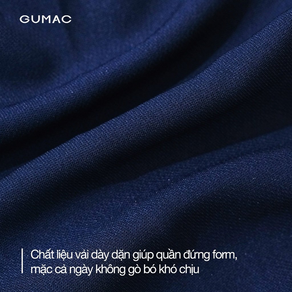 Quần Tây Baggy Nữ GUMAC Dáng Ống Đứng Cơ Bản Chất Tuyết Mưa Đứng Form Tôn Dáng Thanh Lịch LQF0110