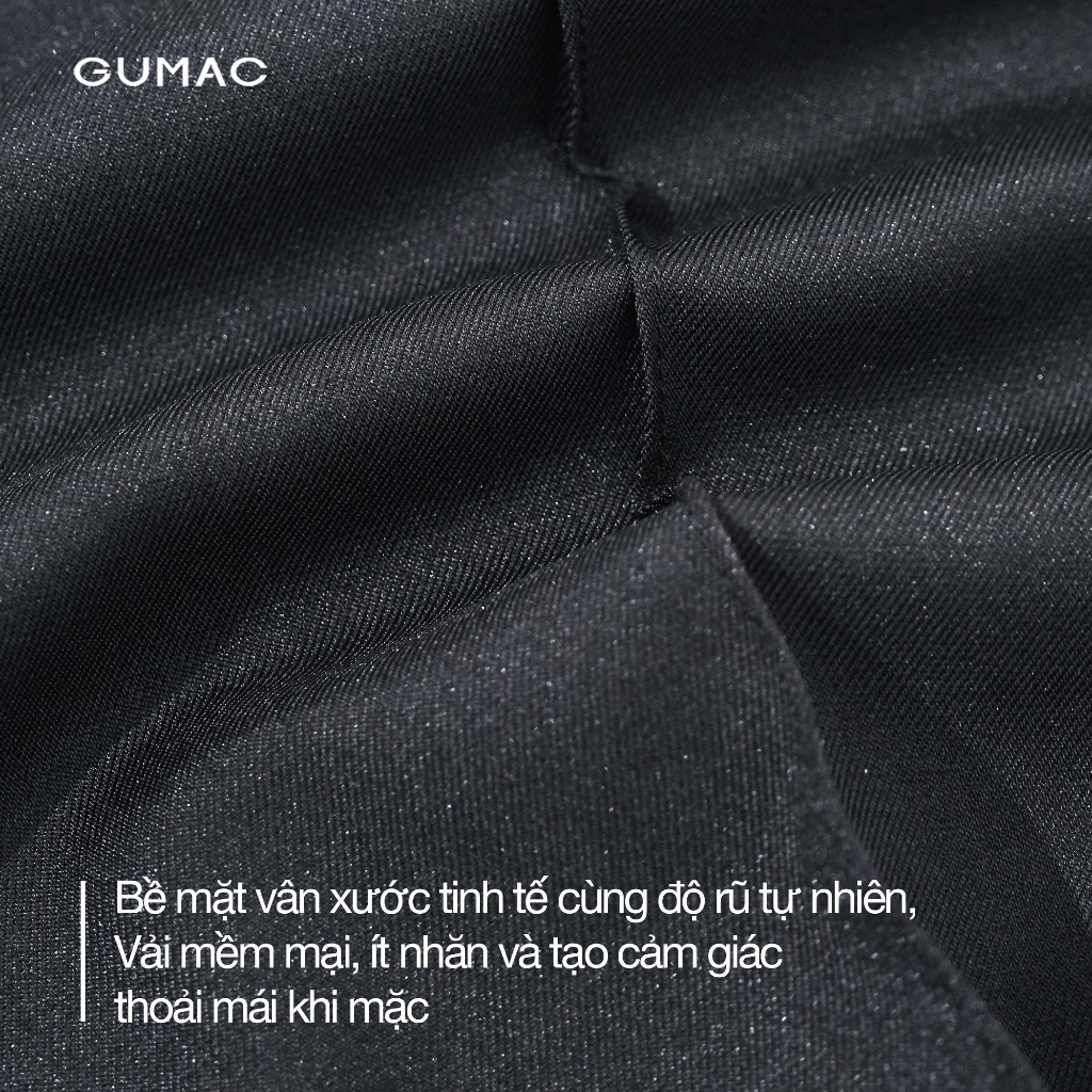 Quần Tây Nữ Ống Suông GUMAC Cơ Bản Lưng Rời Có Túi Xéo Chiết Ly Hai Bên LQF0714