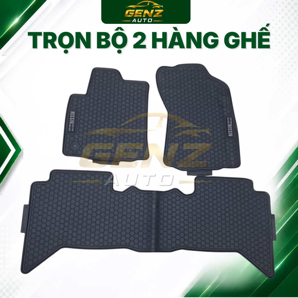 THẢM LÓT SÀN CAO SU xe Toyota Hilux 2017 -> 2026 - sàn cao su đúc, không mùi dễ vệ sinh lau rửa mẫu NISSIN