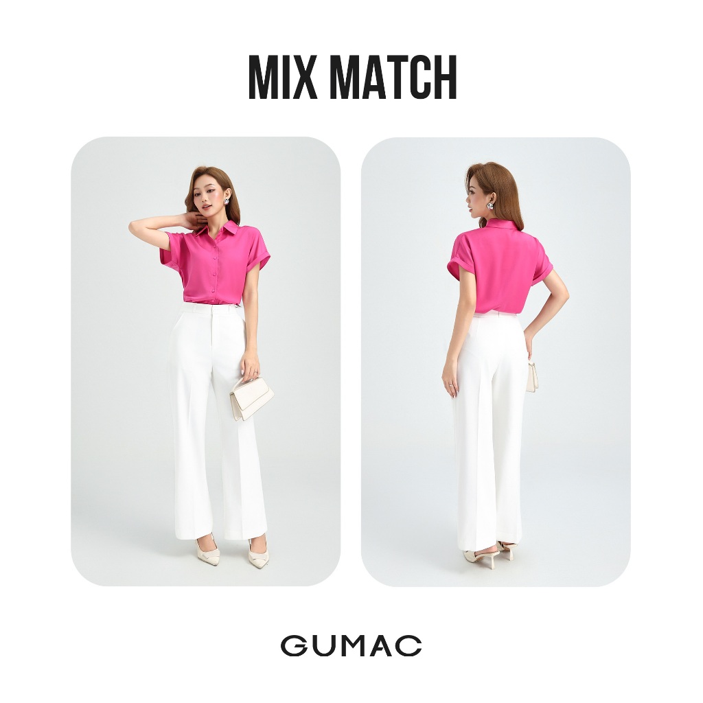 Quần Tây Ống Rộng GUMAC Form Cơ Bản Lưng Quần Có Con Đĩa Thoái Mái LQG0110 - LQG0412
