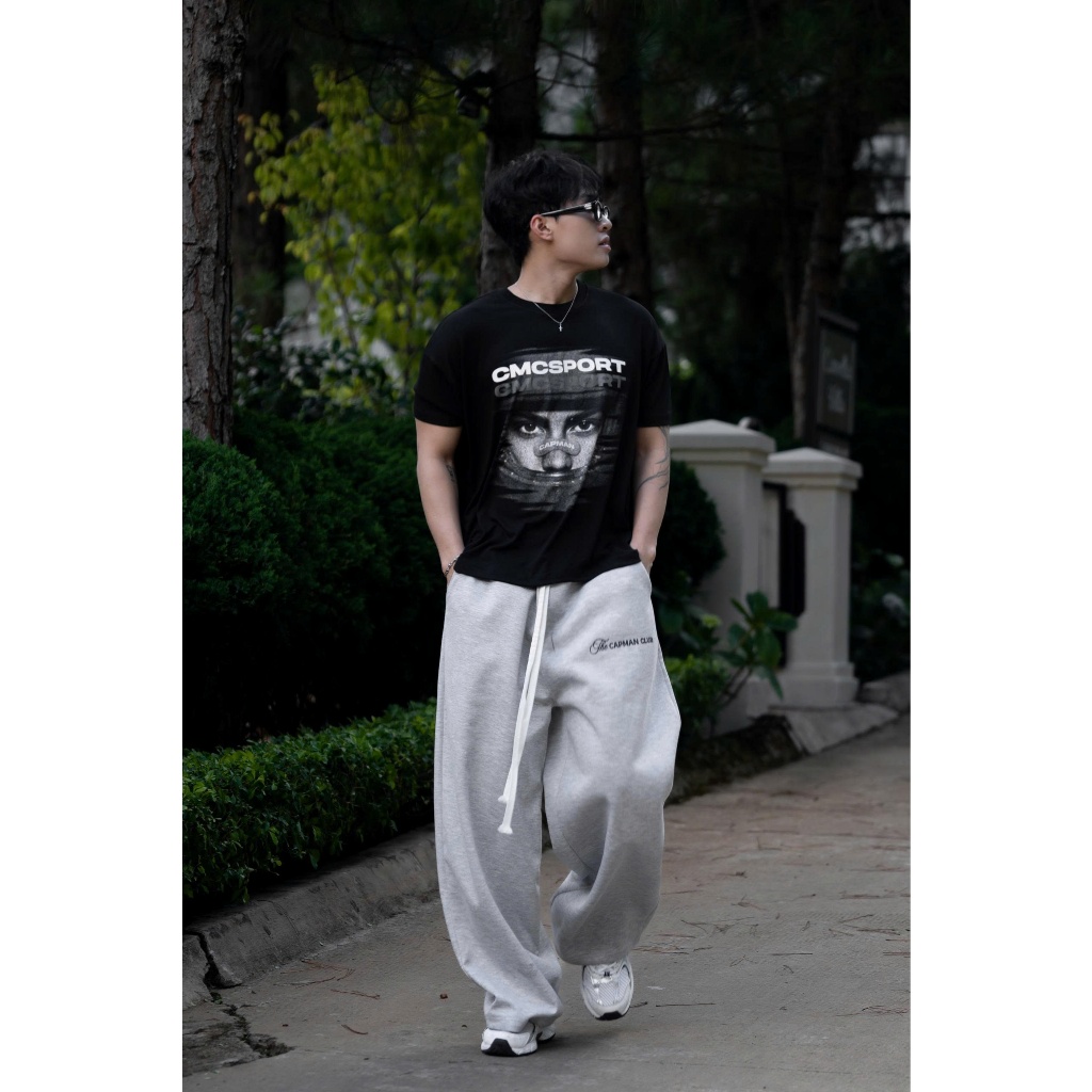 Quần nỉ ống rộng nam nữ DOME chất nỉ 2 da CAPMAN CLUB, phom rộng unisex dễ mặc dễ phối đồ | BigBuy360 - bigbuy360.vn