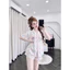 Đùi cổ pijama nút bọc vải-lụa latin mềm nhẹ mát