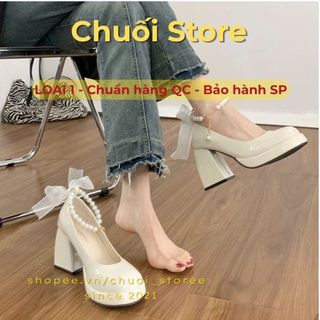 Giày cao gót nữ da PU tổng hợp dệt vải đế cao su đáng yêu thanh lịch tinh tế nhẹ nhàng