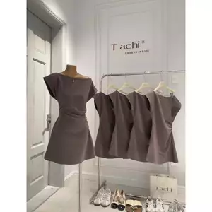 ĐẦM LỆCH VAI NHÚN EO, ĐẦM NỮ THANH LỊCH TÔN DÁNG | MEOINDAHOUSE