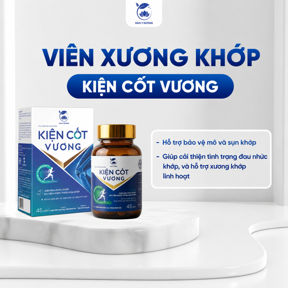 Kiện Cốt Vương chính hãng - Viên uống hỗ trợ xương khớp thoái hóa cột sống lọ 45 viên