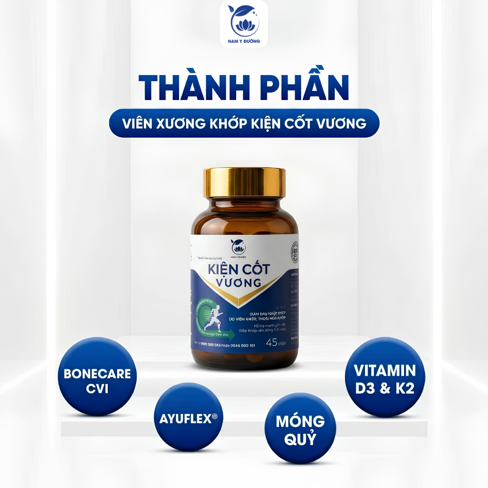 Kiện Cốt Vương chính hãng - Viên uống hỗ trợ xương khớp thoái hóa cột sống lọ 45 viên