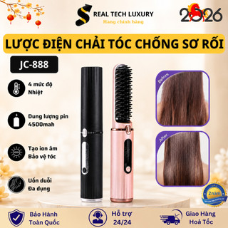 Lược Điện Chải Tóc Không Dây  JC-888 ion âm - máy là ép Chải Giúp Gỡ Rối Tóc Chỉ Trong 2s, Pin 4500mAh