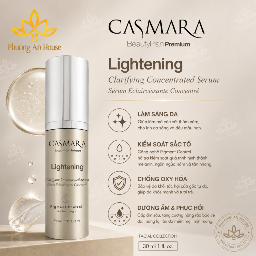 Serum dưỡng sáng da CASMARA LIGHTENING CLARIFYING CONCENTRATED (30ml)