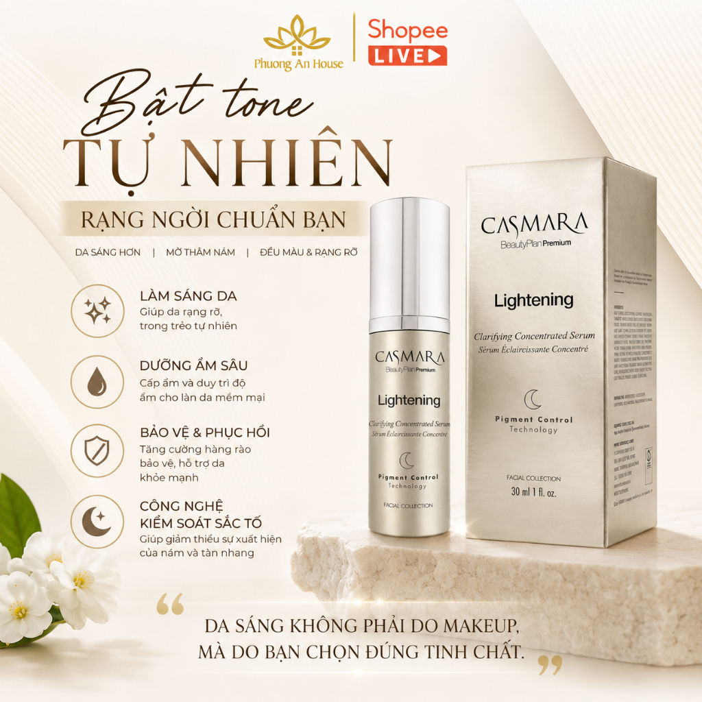 Serum dưỡng sáng da CASMARA LIGHTENING CLARIFYING CONCENTRATED (30ml)