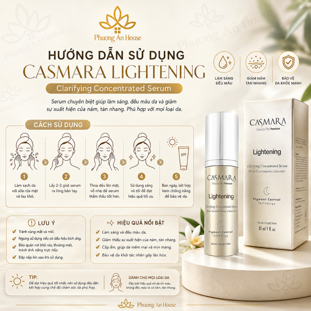 Serum dưỡng sáng da CASMARA LIGHTENING CLARIFYING CONCENTRATED (30ml)