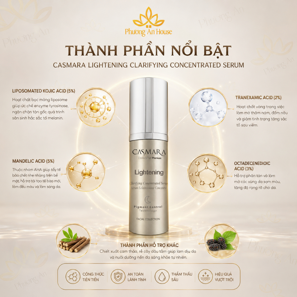 Serum dưỡng sáng da CASMARA LIGHTENING CLARIFYING CONCENTRATED (30ml)