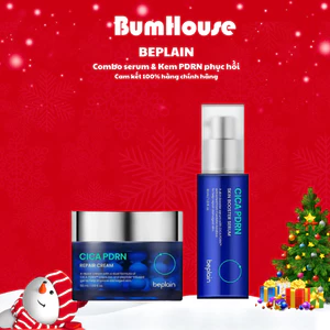 COMBO Beplain Tinh chất Cica PDRN Skin Booster Serum 30ml & Kem Dưỡng Viên Nang Cica PDRN Repair Cream 50ml