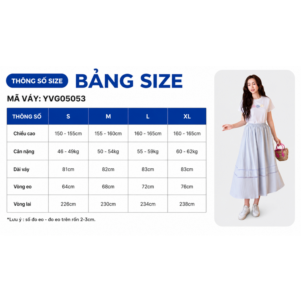 Chân Váy Nữ Gmorning - GUMAC Form A Xòe Lưng Thun Phối Ren Vải Tơ Mềm Nữ Tính YVG05053