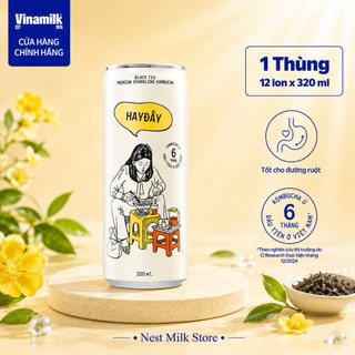 Trà Kombucha Có Gaz HAYĐẤY Vinamilk 320ml - Đủ Vị - Thùng 12 Lon