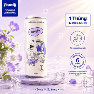 Trà Kombucha Có Gaz HAYĐẤY Vinamilk 320ml - Đủ Vị - Thùng 12 Lon