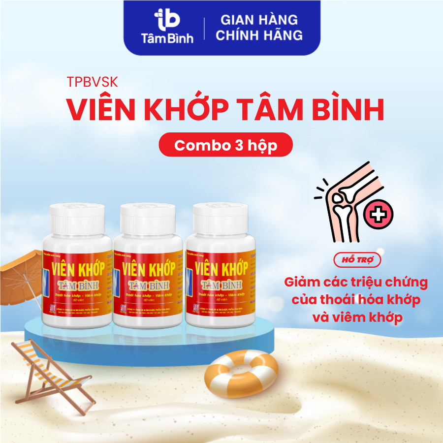 [Combo 1 tháng ] 3 hộp Viên khớp Tâm Bình Hỗ trợ giảm đau khớp, viêm khớp, đau mỏi vai gáy, thoái hóa khớp từ thảo dược