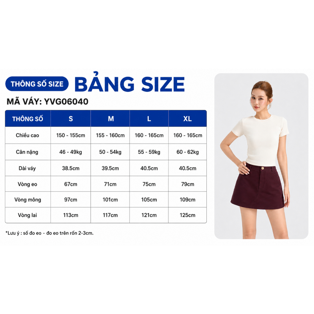 Chân Váy Nữ GUMAC Form A Có Lót Quần Dây Kéo Sau Thoải Mái Tiện Lợi YVG06040