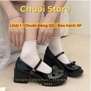Giày lolita nữ da PU tổng hợp dệt vải đế cao su êm chân thoải mái thuận tiên di chuyển