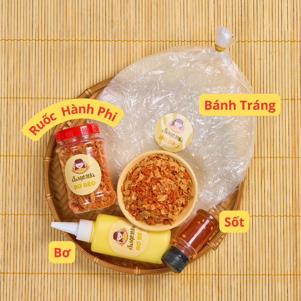 (Combo 45) Bánh Phơi Sương Muối Tép Hành Phi 100g Bơ + 100g Tép Hành Phi + Sốt Tắc