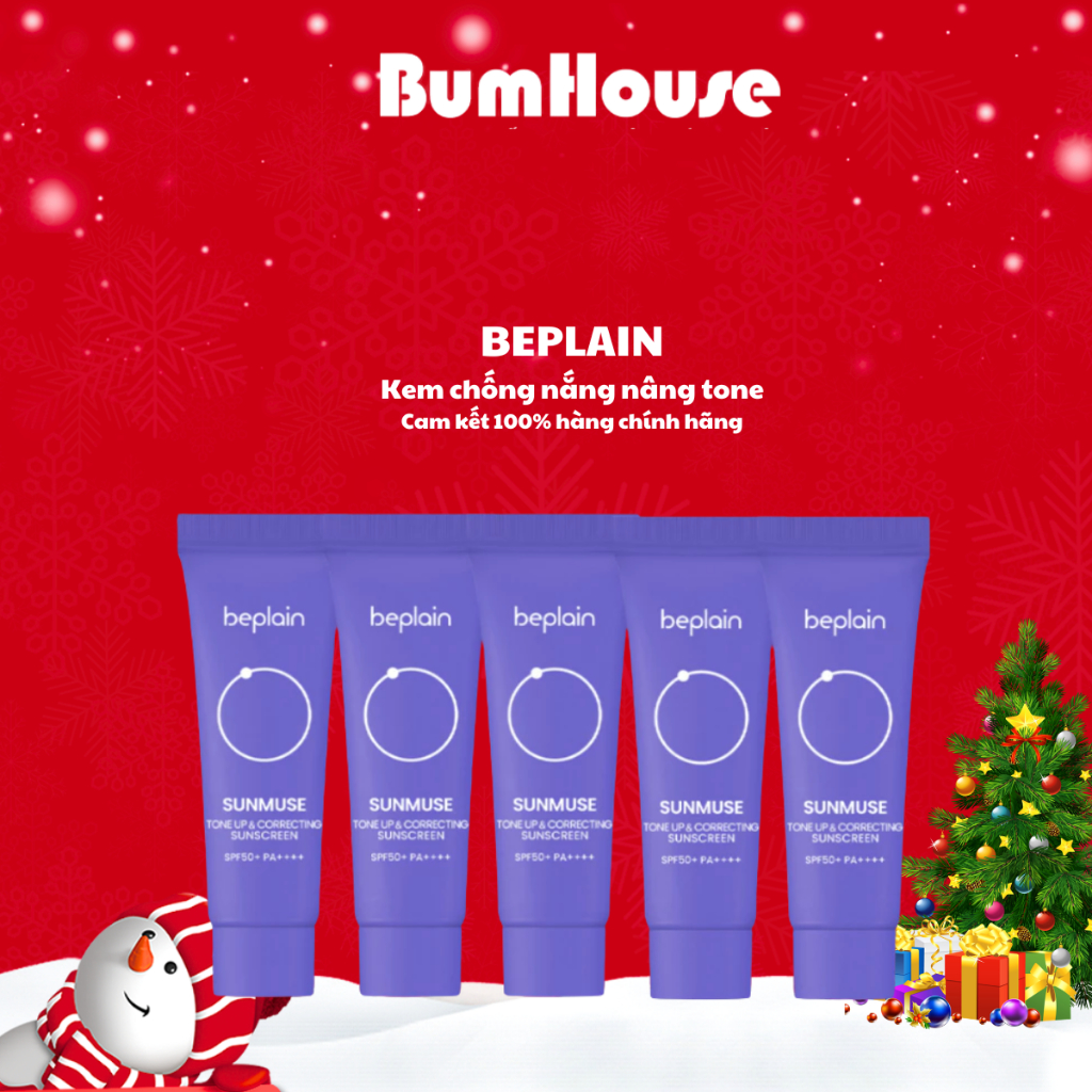 Combo 5 Tuýp Kem Chống Nắng Nâng Tone Beplain Sunmuse Tone Up & Correcting Sunscreen SPF50+ PA++++ 10ml Màu tím