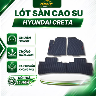 Thảm sàn cao su xe Hyundai Creta 2022 - nay - Cao su đúc không mùi, không thấm nước, dễ vệ sinh