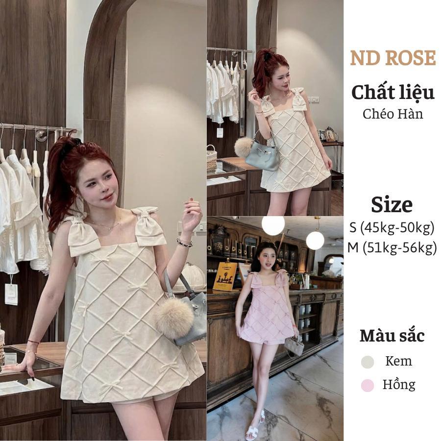 Set Áo Váy Babydoll Trám Nơ Kèm Quần Xinh Xắn By ND ROSE - NDB13